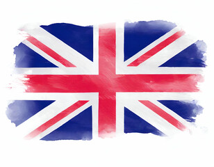 Watercolor painting flag of united kingdom