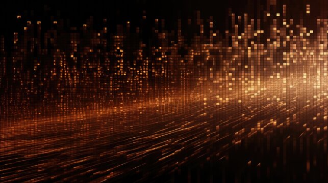 Background binary code is in coffee brown color
