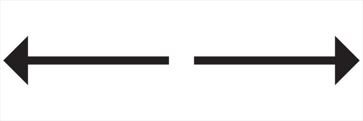 Left and right arrow, pointer, cursor in opposite direction. Intersection, navigation, forward-backward arrow element. Left and right arrow vector - obrazy, fototapety, plakaty