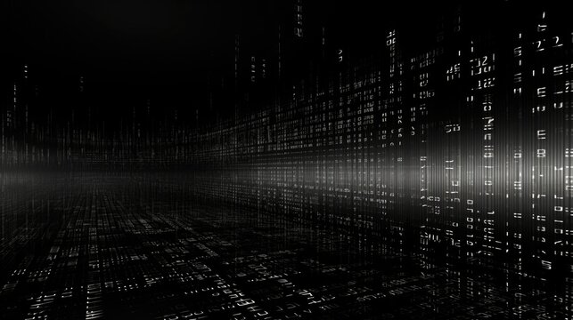 Background binary code is in gray color