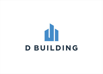 Initial Letter D with Home Building logo design vector illustration