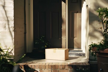 a package delivered at the front door. generative AI