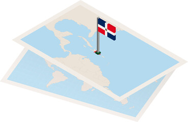 Dominican Republic map and flag