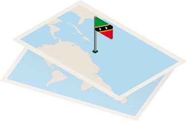 Naklejka premium Saint Kitts and Nevis map and flag