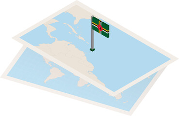 Dominica map and flag