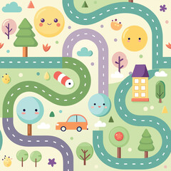 simple repeatable pattern design for a baby playmat