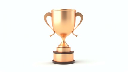Fototapeta na wymiar A stunning 3D rendered icon of a trophy, symbolic of victory and achievement. This sleek and modern design will add a touch of elegance to any project. Isolated on a white background.