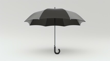 A sleek and modern 3D-rendered icon of an umbrella, perfect for adding a touch of elegance and protection to any design. Isolated on a clean white background, this simple yet eye-catching ic