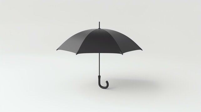 A minimalist and stylish 3D rendered umbrella icon, perfect for adding a touch of elegance to any project. This clean and crisp icon features smooth lines, realistic shadow, and is skillfull