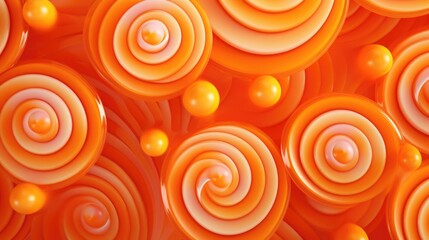 Background made of lollipops in Orange color