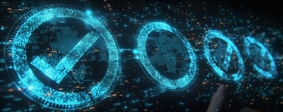 Green check mark for compliance certification or audit created by ai