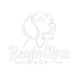 PNG Beagle Mom Illustration with Hearts