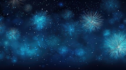 Fototapeta na wymiar Background of fireworks in Blue color.