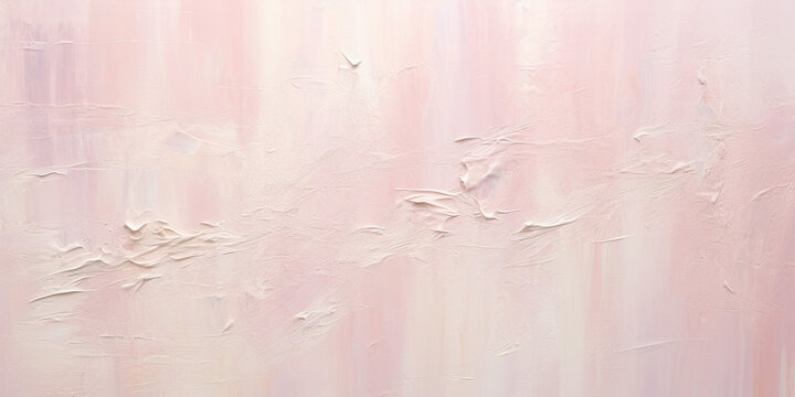 Abstract pale pastel color contemporary oil paint brushstrokes texture pattern wallpaper background. Palette knife technique, chalky, soft baby misty rose pink and white backdrop