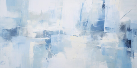 Abstract pastel, soft cold ice electric sky blue and white color contemporary oil paint brushstrokes texture pattern painting, wallpaper background, art painting. Artistic backdrop