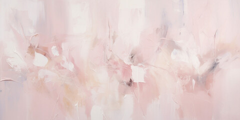 Abstract pale pastel color contemporary oil paint brushstrokes texture pattern wallpaper background. Palette knife technique, chalky, soft baby misty rose pink and white backdrop