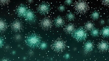 Background of fireworks in Mint color