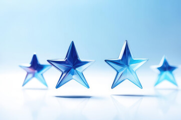 Obraz premium Blue star made of transparent crystal. Ice star.