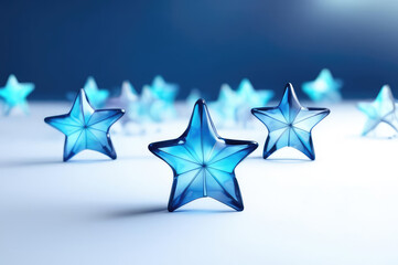 Obraz premium Blue star made of transparent crystal. Ice star.