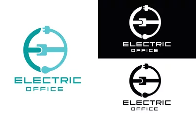 Fototapeten Electric Logo Template, Initial E Letter with Electric plug Bolt Logo Template, Electric Bolt With Initial E Letter Logo Design, icon, symbol, vector Illustration © Altaf
