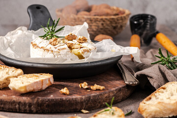 Fresh sliced Camembert cheese