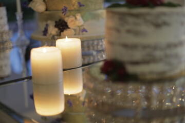 candles on a table