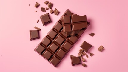 A mouthwatering gladiator-shaped chocolate bar that looks so hyper realistic, you'll almost expect it to leap out of the screen. The intricate details and pastel pink background add a touch