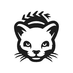 Set of animal head in hand drawn sketch monochrome style isolated on white color. Bear, Modern graphic design element, panda, fox, wolf, tiger, raccoon.. Vector illustration., cat, lion, bison, panthe