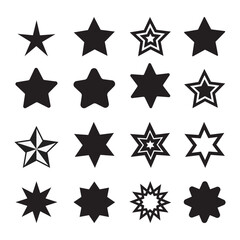 Star icon collection. Different stars set.