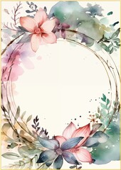 watercolor frame of flowers