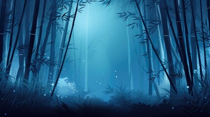Background with bamboo forest in Azure color.