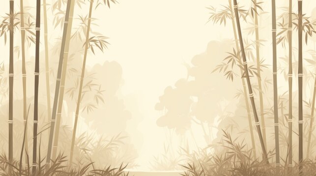 Background with bamboo forest in Beige color.