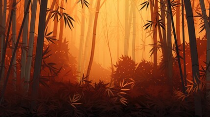 Background with bamboo forest in Brunette color