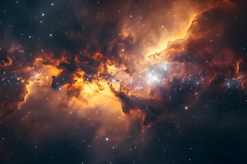 Obraz na płótnie Canvas High-quality stock image of the Lagoon Nebula, showcasing the intricate details of gas clouds and the formation of stars, a nursery of the cosmos.