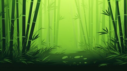 Background with bamboo forest in Lime Green color.