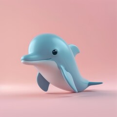 3D illustration of a cute dolphin cartoon
