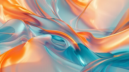 Abstract soft colorful background with smooth lines in blue, orange and pink