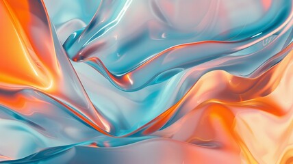 Abstract soft colorful background with smooth lines in blue, orange and pink