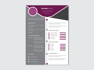 Clean Resume Layout Template
