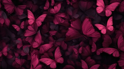 Background with butterflies in Burgundy color
