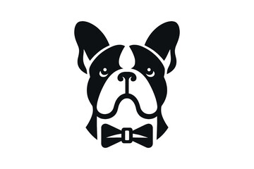 Cute French bulldog. Modern minimalistic simple logo, icon