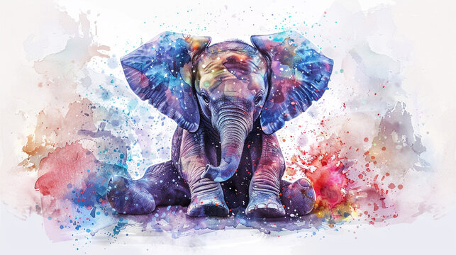 Éléphant Kawaii : Aquarelle Colorée, Douceur Ludique
Un éléphant dans un style kawaii prend vie à travers des aquarelles colorées.
L'innocence et la couleur se rencontrent.