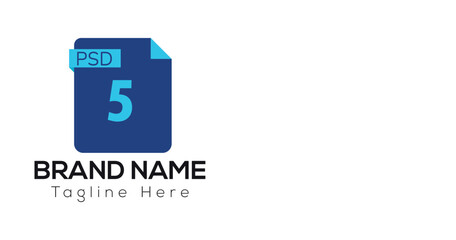 Abstract 5 letter modern initial logo design	