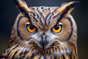 Obraz premium Enigmatic Eurasian Eagle Owl Watching 