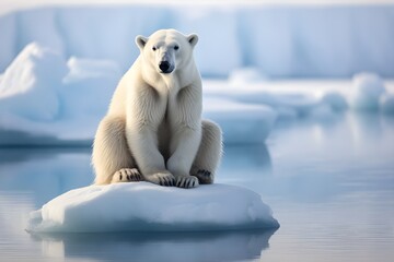 Tranquil Tundra The Peaceful Polar Bear Sitting