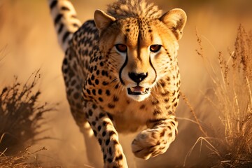 Wild Wonder A Close-Up of the Cheetah Sprinting.