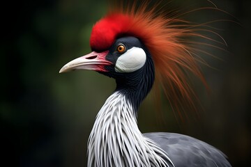Fototapeta premium Sublime Crowned Crane Dancing Close-Up View