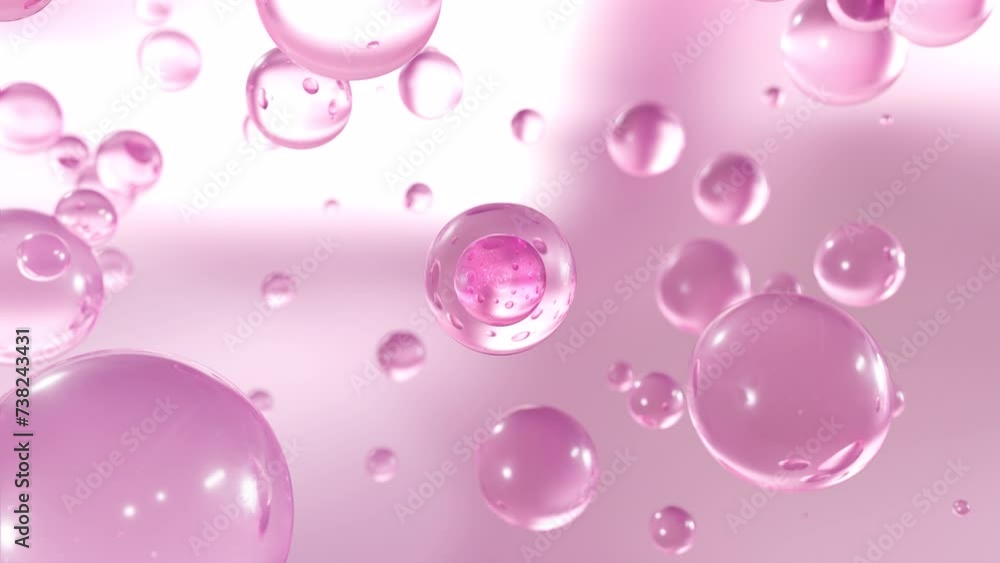 Poster a macro shot demonstrates numerous rising water bubbles against a bright background. moisturize bubb