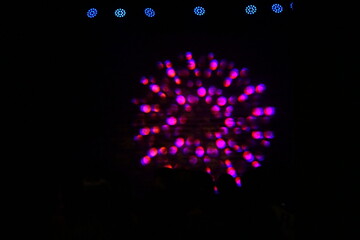 LED Fireworks lights in a theatre as wallpaper