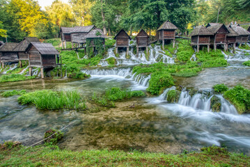 Fototapeta na wymiar Old small wooden mills Mlincici near Jajce